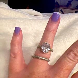 Lab created sapphire wedding set. Italio Brand